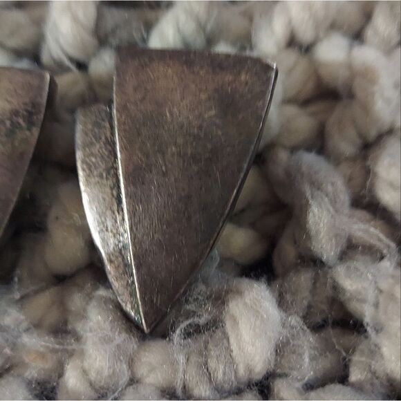 Sterling Silver 925 Vintage Clip On Earrings Large 3D Puff - Picture 8 of 14